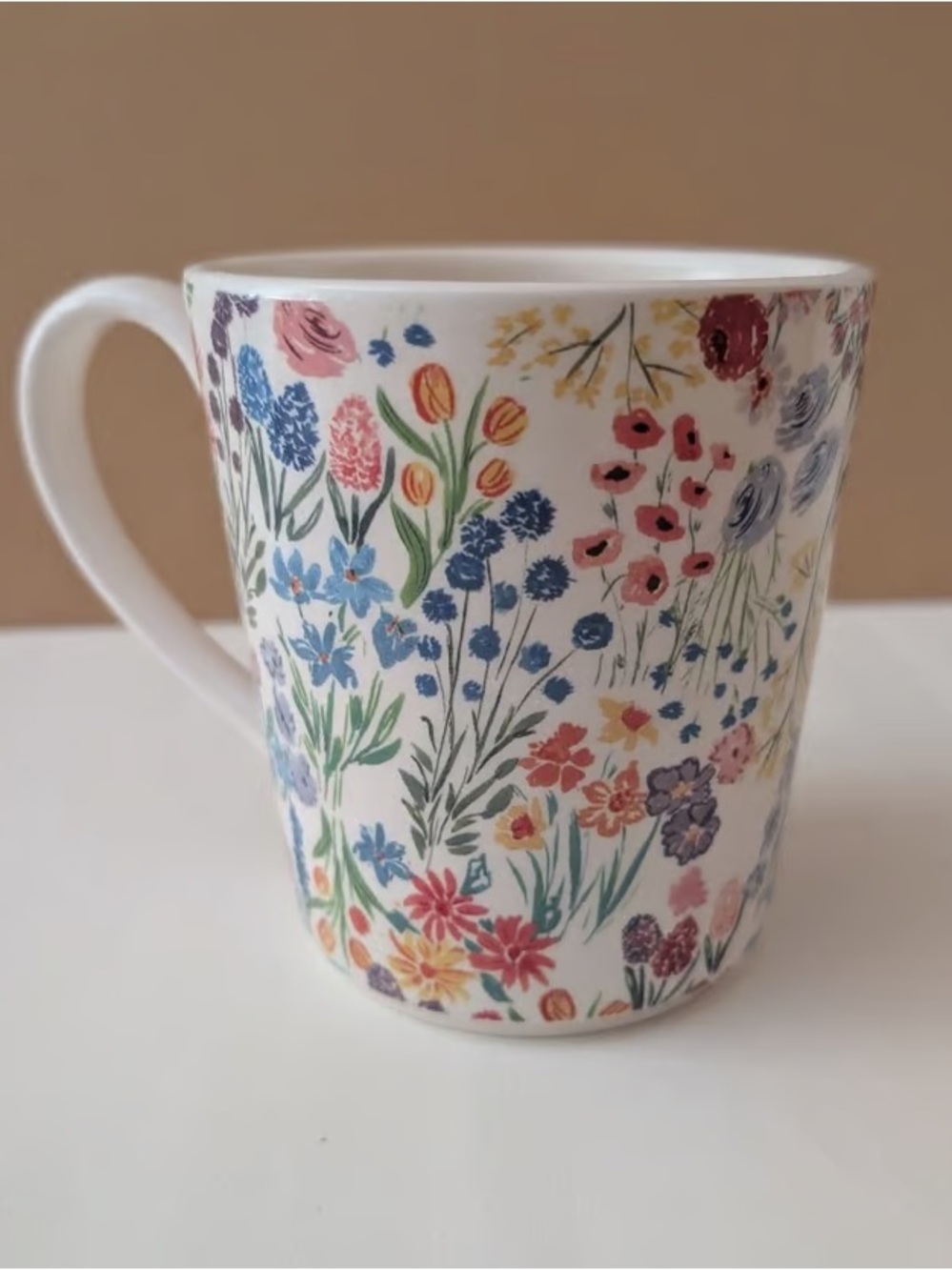 Delicate Floral Ceramic Mug - Multicolor